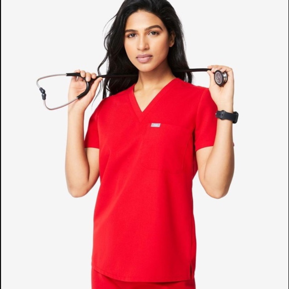 Figs Scrubs Limited Edition Red Scrub Top